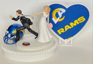 Wedding Cake Topper Los Angeles Rams Football Themed One-of-a-Kind Humorous Groom's Cake Top LA Sports Fans Funny Bridal Shower Gift Idea