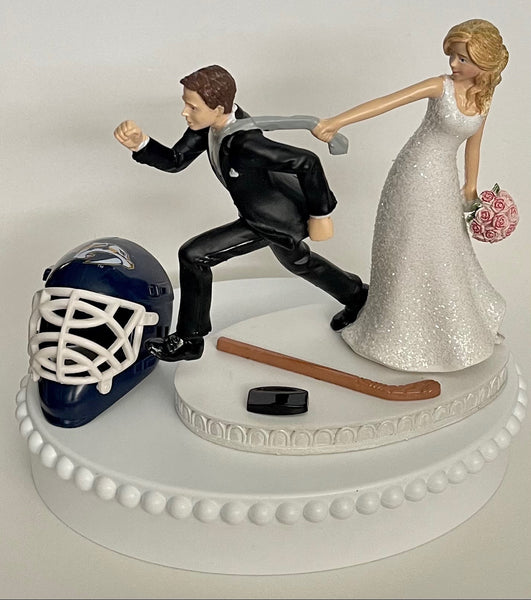 Wedding Cake Topper Nashville Predators Hockey Themed Running Funny Humorous Bride Groom Preds Sports Fans Reception Fun Groom's Cake Top