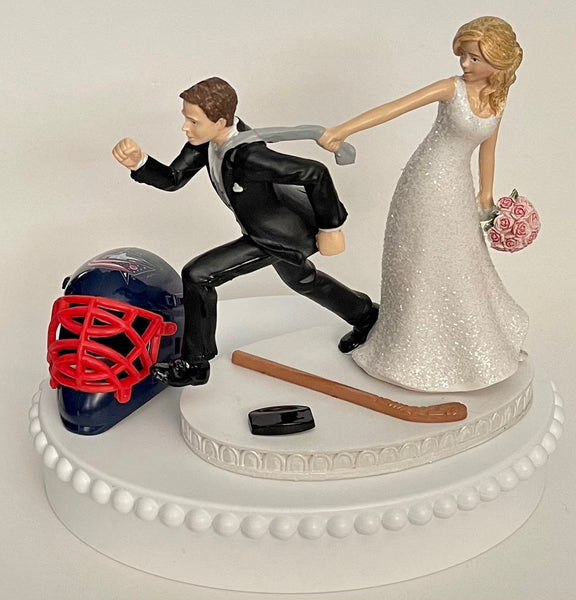 Wedding Cake Topper Columbus Blue Jackets Hockey Themed Funny Bride and Groom Sports Fans Groom's Cake Top Unique Bridal Shower Gift Idea