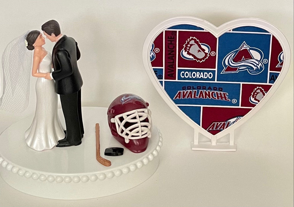 Wedding Cake Topper Colorado Avalanche Hockey Themed Pretty Short-Hair –