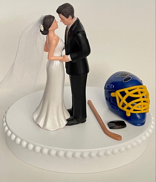 Wedding Cake Topper St. Louis Blues Hockey Themed Saint Short-Haired Bride Groom Beautiful Wedding Reception Shower Gift Item Sports Fan Fun