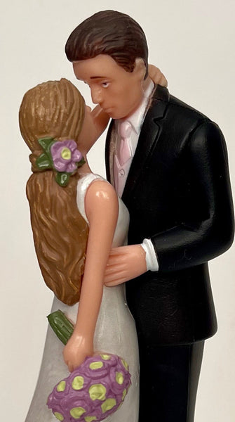 Wedding Cake Topper Los Angeles Rams Football Themed Beautiful Long-Haired Bride Groom LA OOAK Sports Fan Fun Bridal Shower Reception Gift