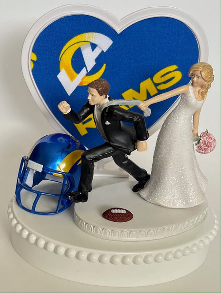 Wedding Cake Topper Los Angeles Rams Football Themed One-of-a-Kind Humorous Groom's Cake Top LA Sports Fans Funny Bridal Shower Gift Idea