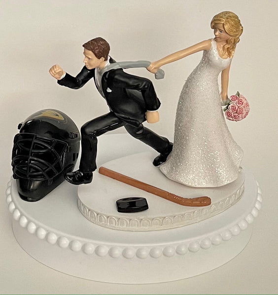 Wedding Cake Topper Anaheim Ducks Hockey Themed Funny Bride and Groom Sports Fans Unique Groom's Cake Top Unique Bridal Shower Gift Idea