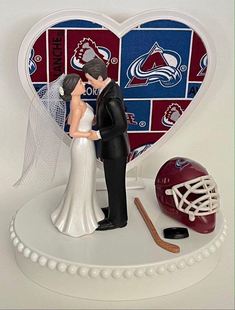 Wedding Cake Topper Colorado Avalanche Hockey Themed Pretty 